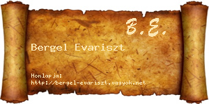 Bergel Evariszt névjegykártya